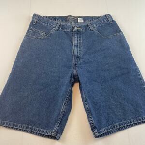 VTG Y2K Levis Silver Tab Baggy Jean Shorts size 36 Loose Fit Medium Wash